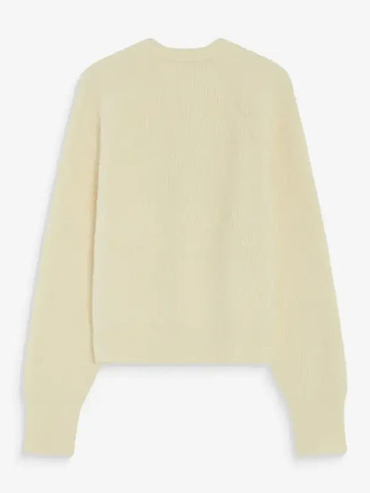 Cardigan Lung pentru Femei, Tricotat, cu Nasturi, Vanilla