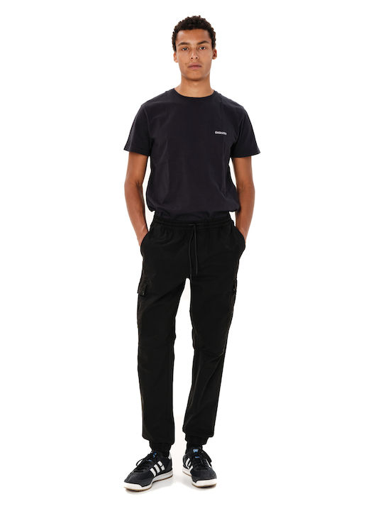 Men's Cargo Trousers Elastic Loose Fit Black