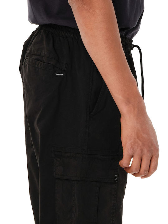 Men's Cargo Trousers Elastic Loose Fit Black