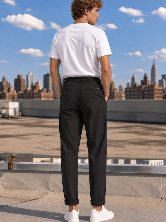 Ανδρικό Παντελόνι Ελαστικό Loose Fit Black
