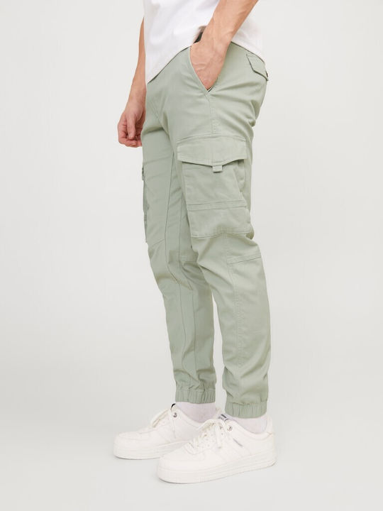 Ανδρικό Παντελόνι Cargo Ελαστικό Slim Fit Desert Sage