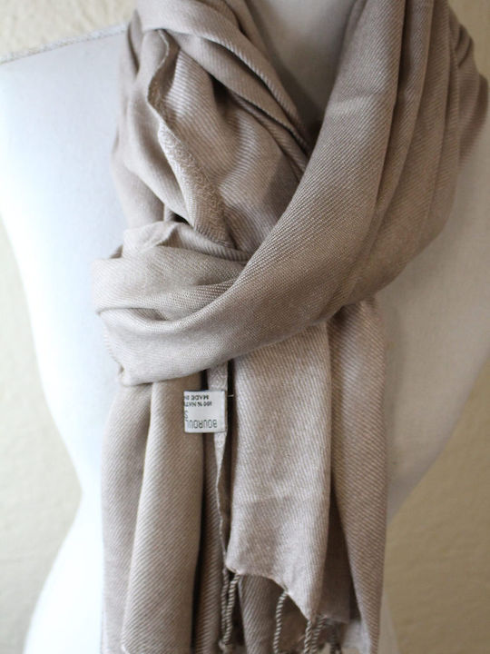 Beige Silk Women's Scarf