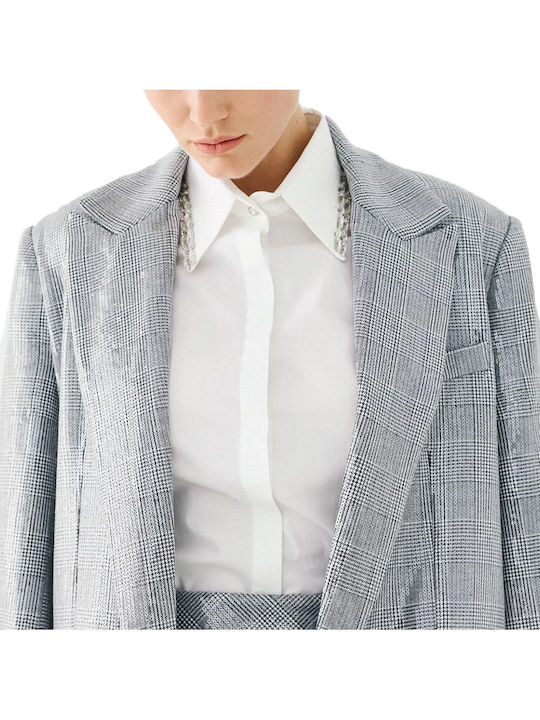Access Sacou Lung De Damă Silver cu Paiete