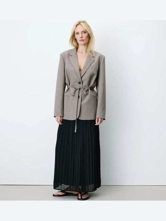 Grace & Mila Langer Taillierter Damenblazer Chocolat