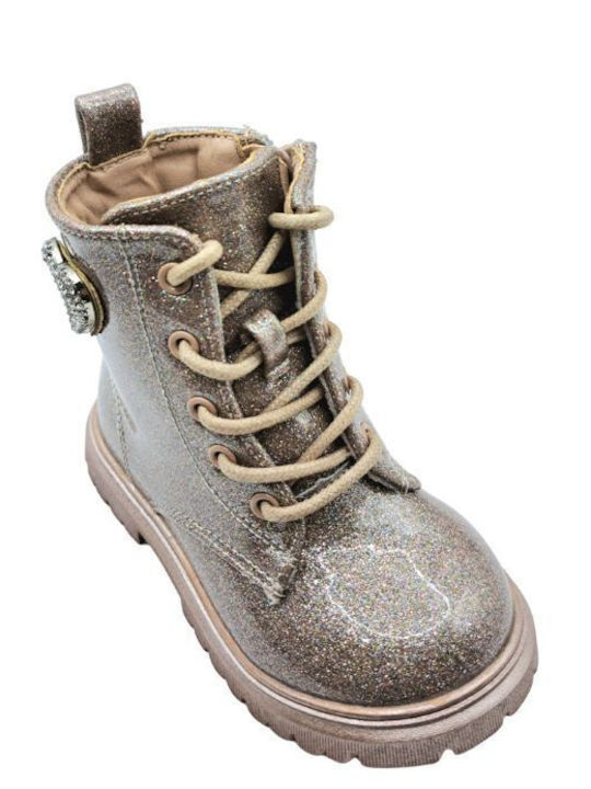 Kinderstiefel mit Reißverschluss in Rosa