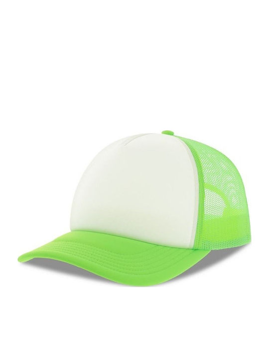 Fünfpanel-Cap Mit Netz und Schaumstoff S-Rapper Atlantis Weiß Fuchsia Fluoreszierend