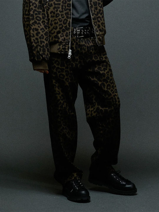 Мъжки дънки Straight Dark Leopard