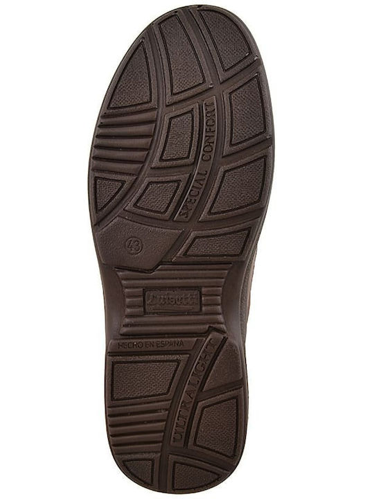 Braune Herren Freizeitschuhe aus Leder 37700ST-Braun