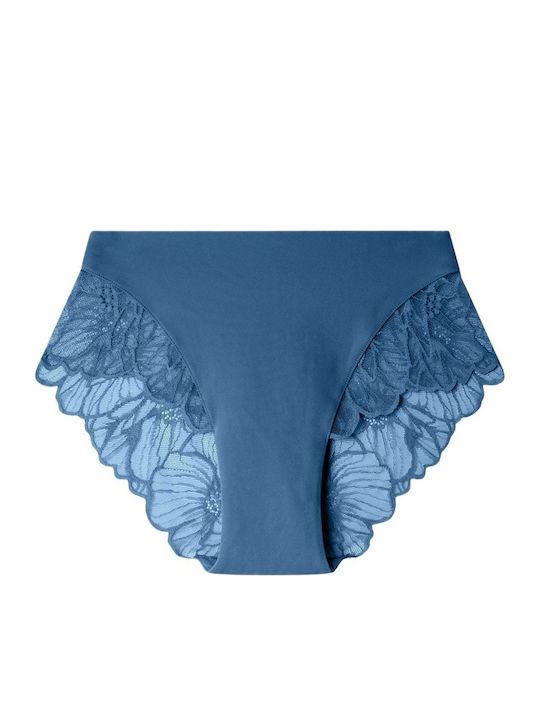 Hochtaillierter Damen-Slip mit Spitze Blue