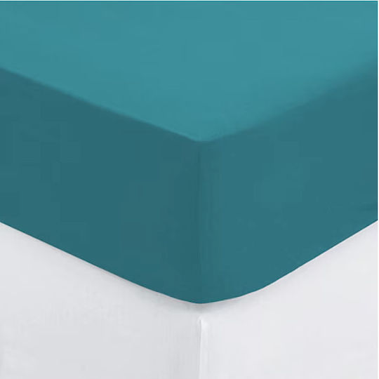Atmosphera Cearceaf De Pat Supra-dublu Cu Hugger Din Cauciuc 160x200cm Albastru Duck