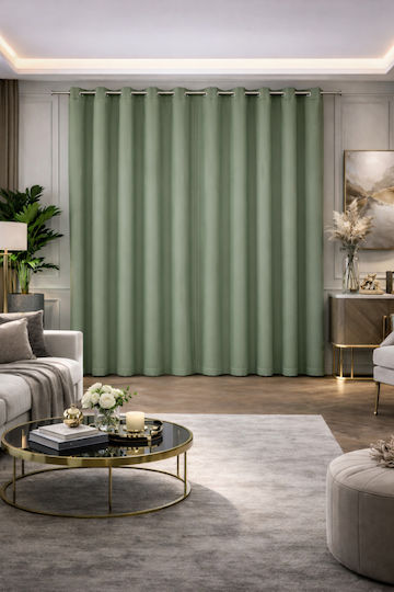 Atmosphera Перде с Копчета Celadon Зелен 140x260см