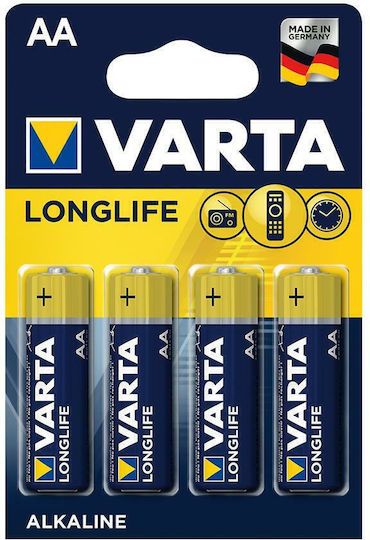 Varta LongLife Алкални Батерии AA 1.5V 4бр 04106101414