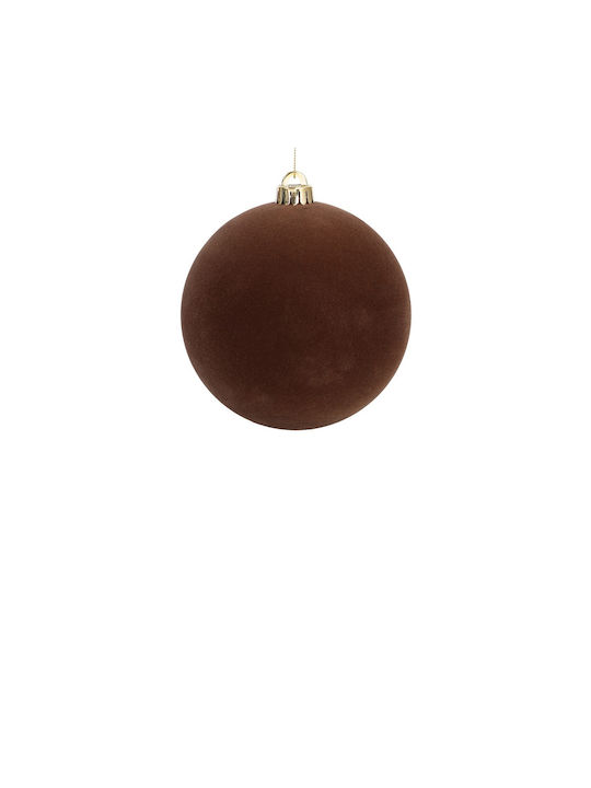 Lianosxmas Brown Velvety Plastic Christmas Ball 15cm 26279