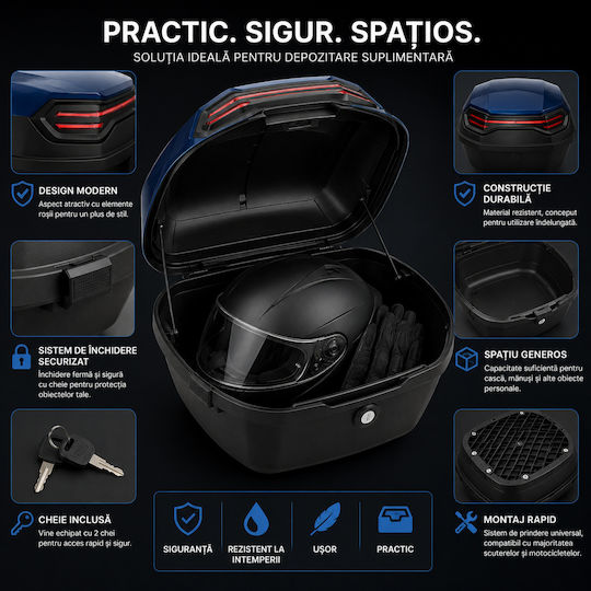 FIXATO Topcase pentru Motocicletă Albastru