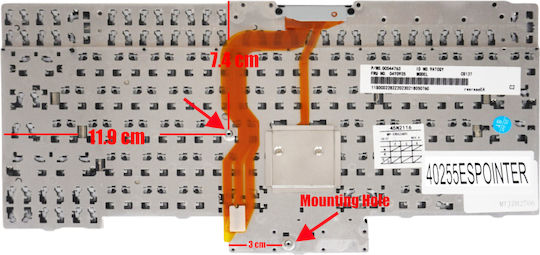 Tastatură Spaniolă pentru Laptop Teclado Español Para Portátil Spanish Laptop Keyboard Lenovo Thinkpad T400s T410 T410i T410s T410si T420 T420i T420s T510 T510i T520 T520i W510 W520 X220 X220i X220s X220t cu Pointer Negru Κωδ.40255espointer