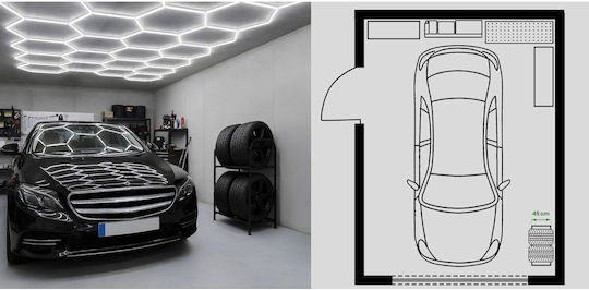 Humberg 4-Position Floor-Mounted Car Tire Stand
