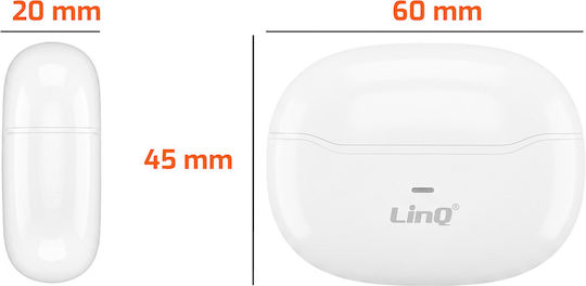 LinQ R9551 In-Ear Bluetooth-Kopfhörer mit Schweißbeständigkeit und Ladekoffer, Weiß