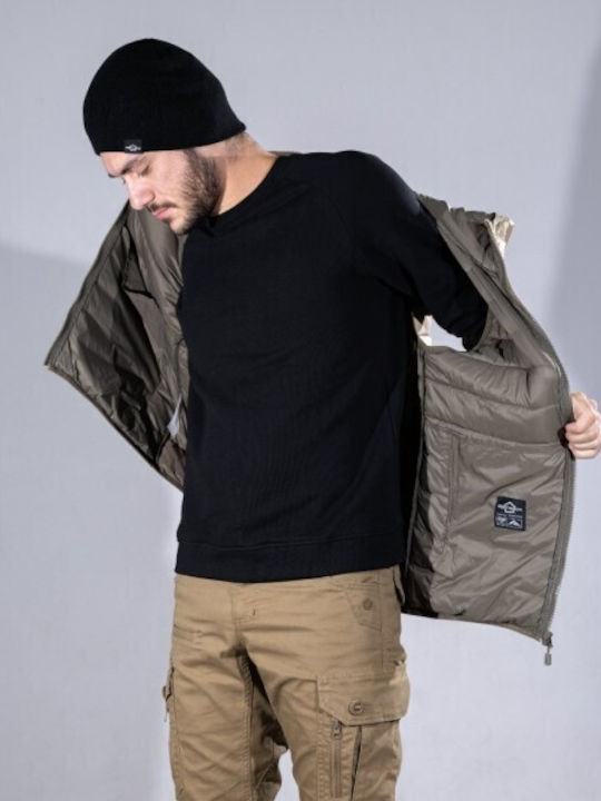 Sleeveless Jacket Puffer Khaki