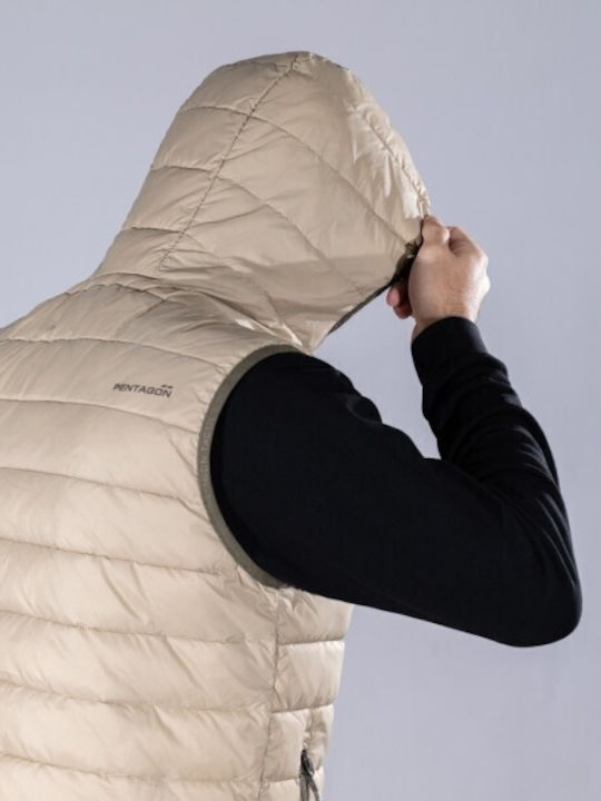 Sleeveless Jacket Puffer Khaki