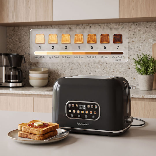 Rohnson 2 Slot Toaster 900W Inox