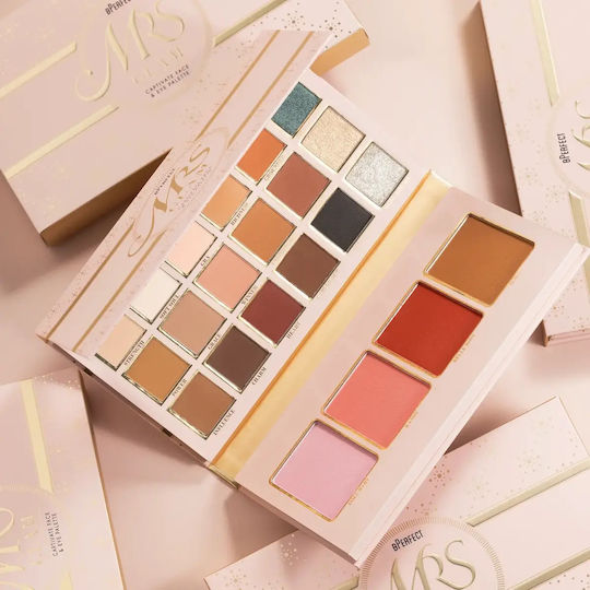 BPerfect Cosmetics Paleta Mrs Glam cu Farduri de Pleoape Pudră Mate