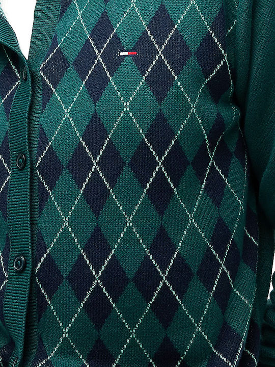 Women's Knitted Cardigan Blue-Green