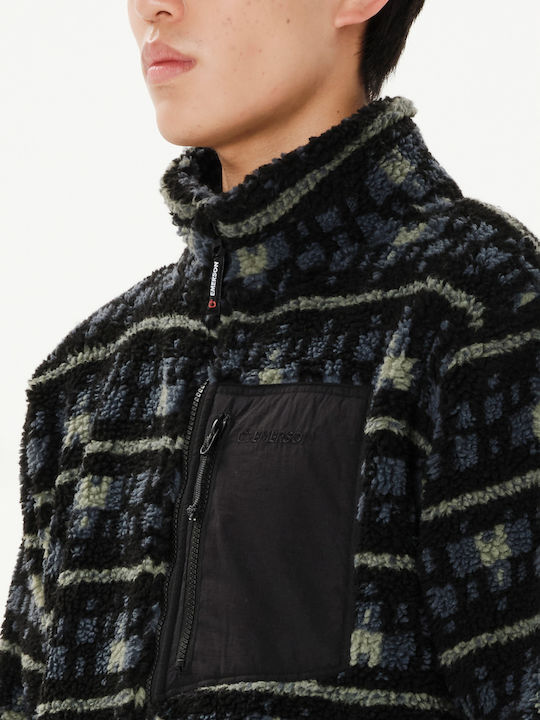 Herren Sherpa-Fleecejacke Schwarz