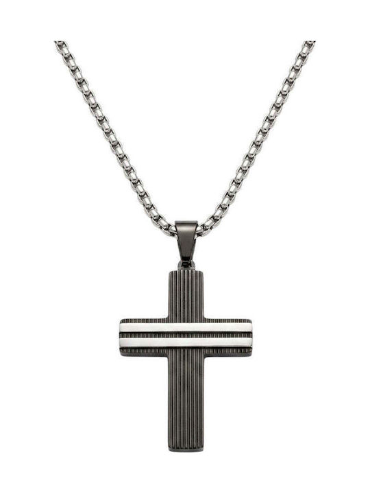 Herren-Kreuz aus Stahl mit Kette