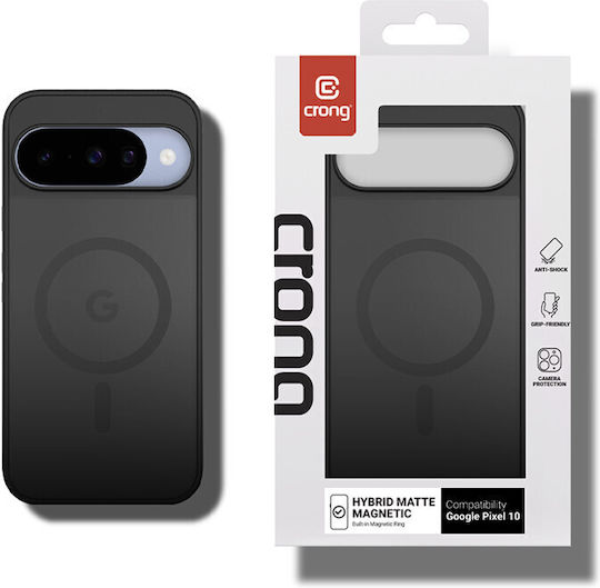 Crong Hybrid Matte Magnetic Back Cover Negru (Google Pixel 10 / 10 Pro)
