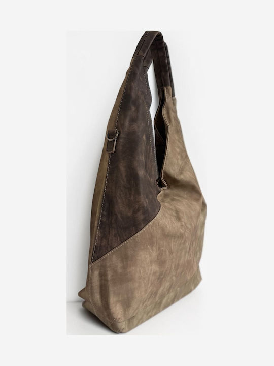 Beige Damen-Schultertasche