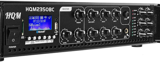 2350BC Integrated Single-Channel PA Amplifier with 6 Zones 350W/100V with Cooling System and USB/FM/Bluetooth Connections