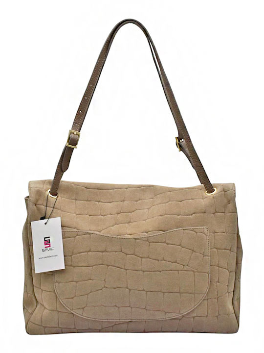 Set Geantă de Damă din Piele, de Umăr / Crossbody, din Piele Întoarsă, Gri