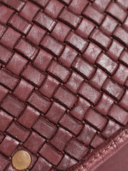 Gestrickte Damen-Crossbody-Tasche in Bordeaux