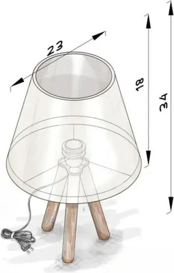 Stewehome Set of Two Decorative Lamps with Fabric Shades