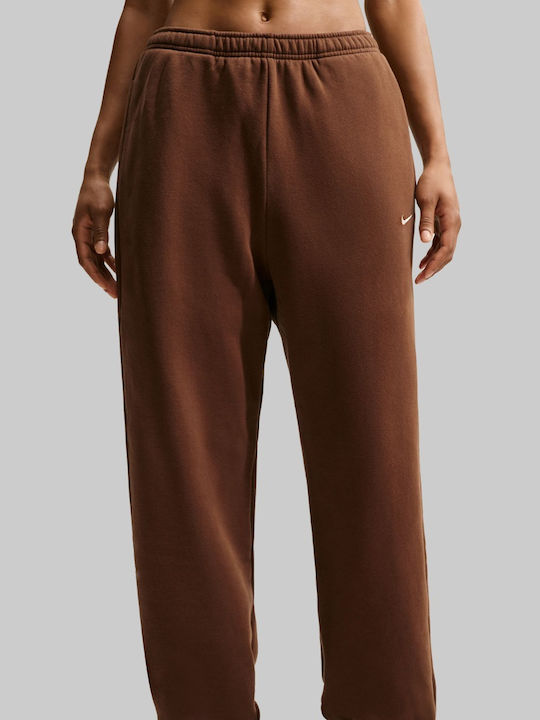 Studio Fleece Παντελόνι Φόρμας Fleece Καφέ