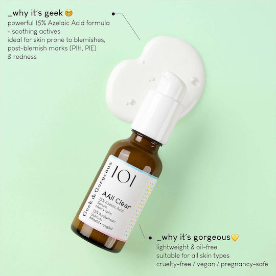 101 AAll Clear Face Serum with 15% Azelaic Acid for Detoxifying & Acne 30ml