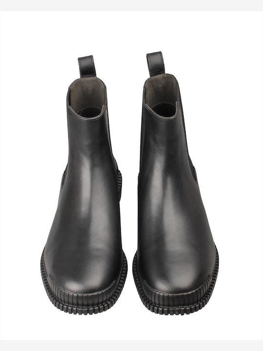 Pix Schwarze Chelsea-Stiefeletten aus Leder