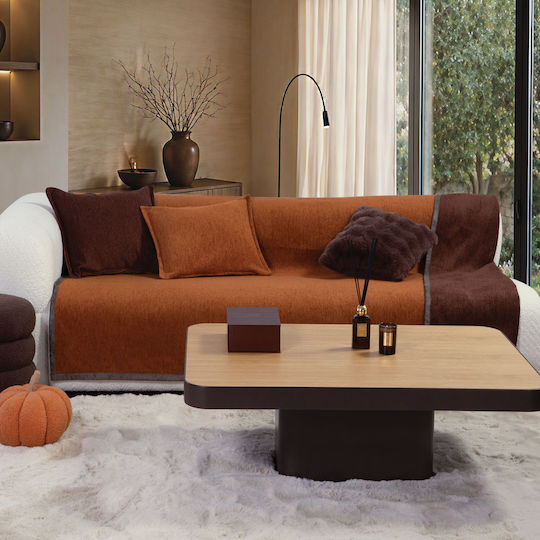 Nef-Nef Homeware Tanger Armchair Throw 180x180cm Burgundy/Paprika