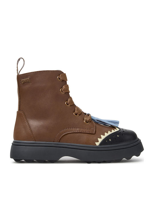 Norte Twins Leather Kids Brown Ankle Boots