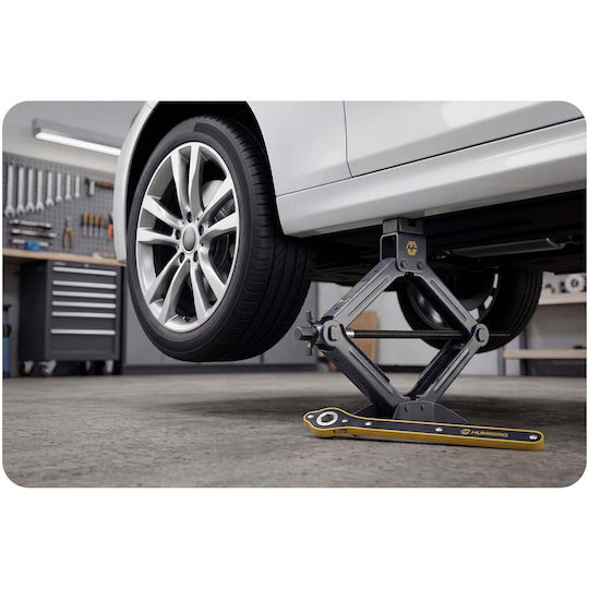 Humberg Hand-Operated Scissor Jack with Lifting Height up to 39 cm and Load Capacity up to 2 Tons