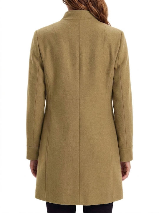 Tiffosi Women's Olive Half Coat with Buttons