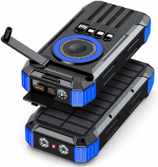 Linomag Ηλιακό Power Bank 20000mAh 22.5W με Θύρα USB-A και Θύρα USB-C Power Delivery Μπλε