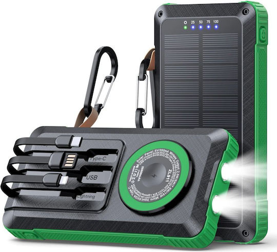 Linomag Ηλιακό MagSafe Power Bank 20000mAh 22.5W Power Delivery Πράσινο