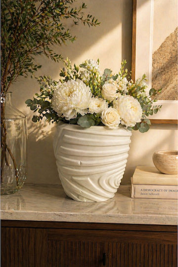 SteweHome Dekorative Keramikvase Beige Y32cm