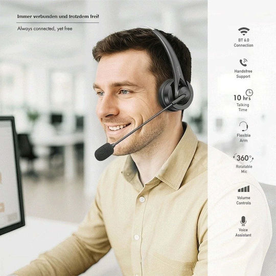 BT0075 Безжични слушалки върху ухото за мултимедия с микрофон и Bluetooth връзка