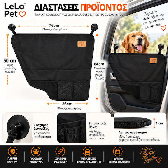 Lelo Pet Wasserdichter Sitzbezug für Hunde Auto Reisezubehör Schwarz