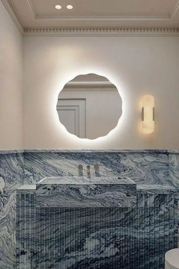 SteweHome Asymmetrical LED Bathroom Mirror 60x60cm