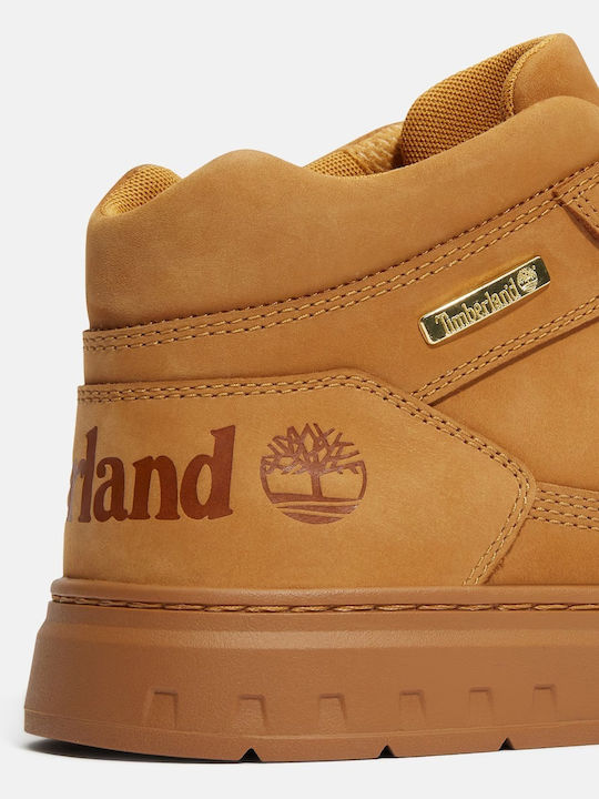 Mid Lace-Up Herrenstiefel aus Leder WHEAT NUBUCK
