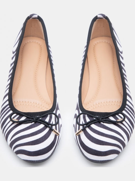 Women's Pointed Toe White Ballerina Shoes