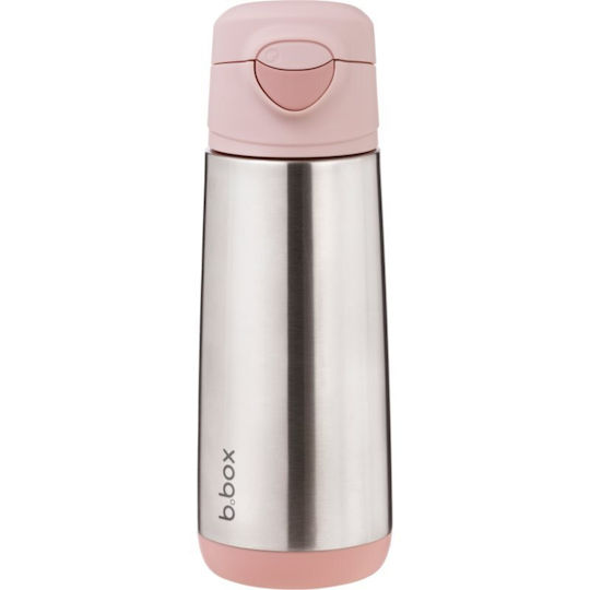 B.Box Stainless Steel BPA Free Thermos Bottle 500ml Blush Crush with Handle